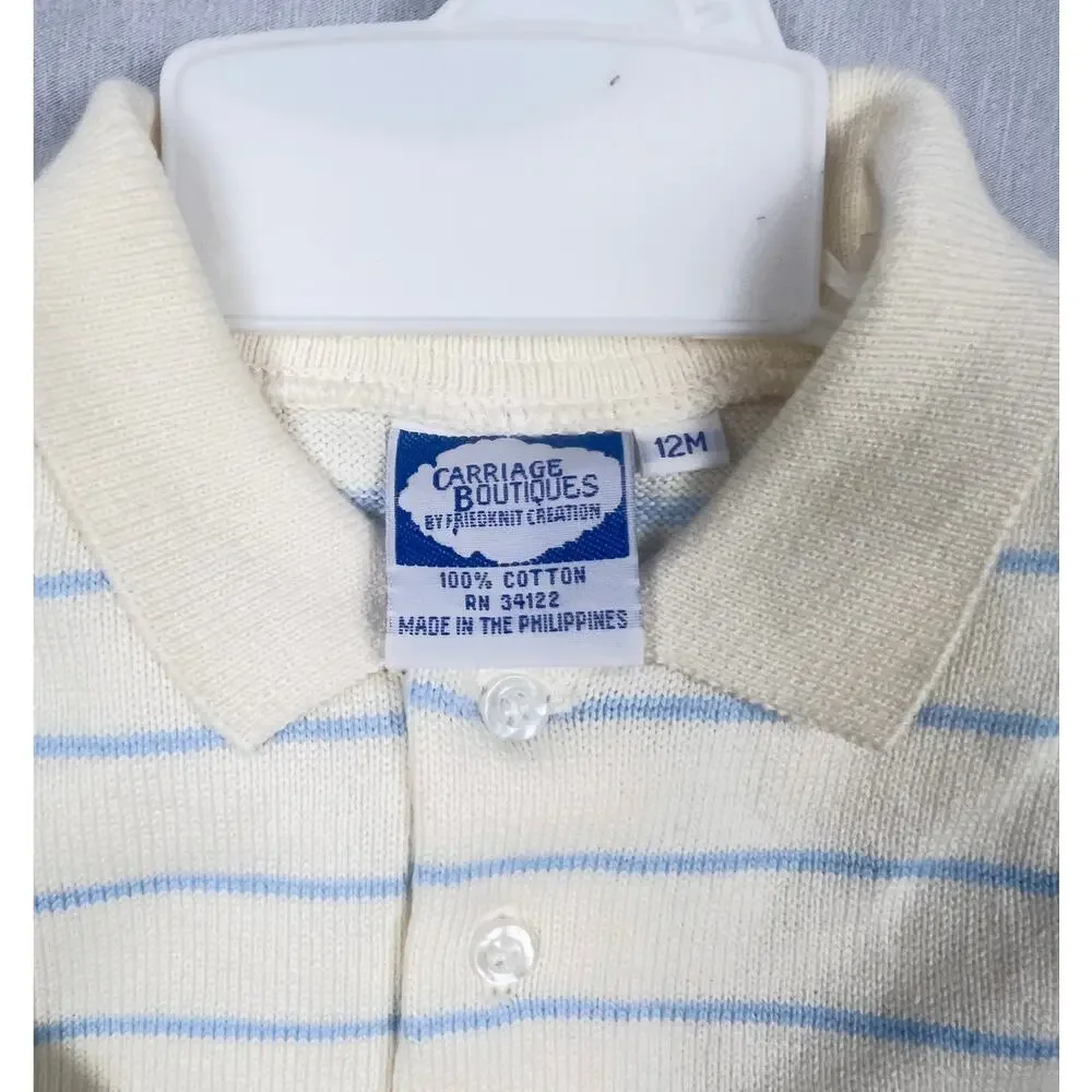 Vintage NWT Carriage Boutiques 3 Pc Boys Outfit Set 12M Sweater Cardigan Pants